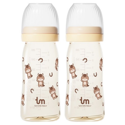 토비앤몰리 PPSU 마리 올데이 트윈 젖병, 바닐라, 2개, 280ml