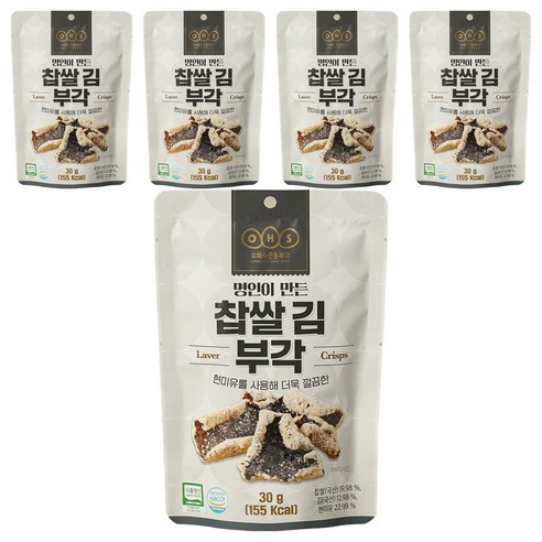 오희숙전통부각 찹쌀 김 부각, 30g, 5개