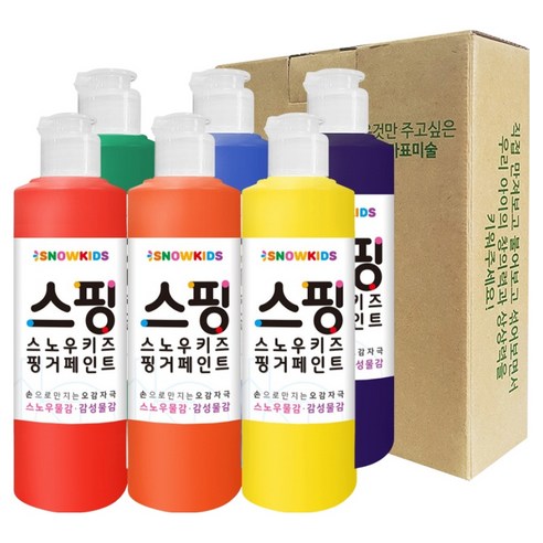 스노우키즈 감성물감 색감교육용 핑거페인트, 250ml, 6색