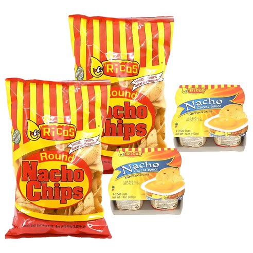 리코스 나쵸 칩 454g + 치즈 소스 100g x 4p 세트