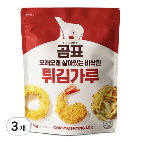 곰표 튀김가루, 1kg, 3개