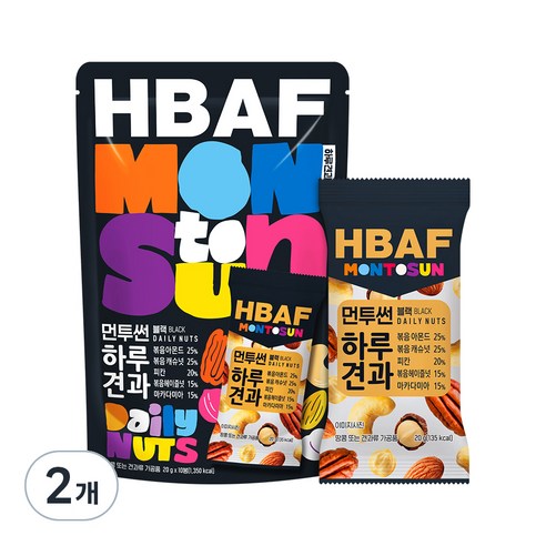 바프 먼투썬 하루견과 블랙, 200g, 2개