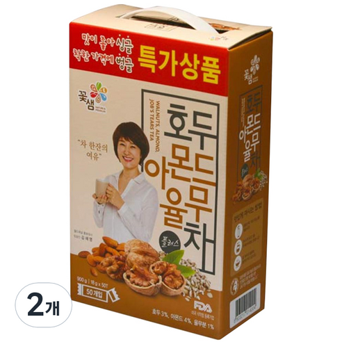 꽃샘 호두아몬드율무차, 18g, 50개입, 2개
