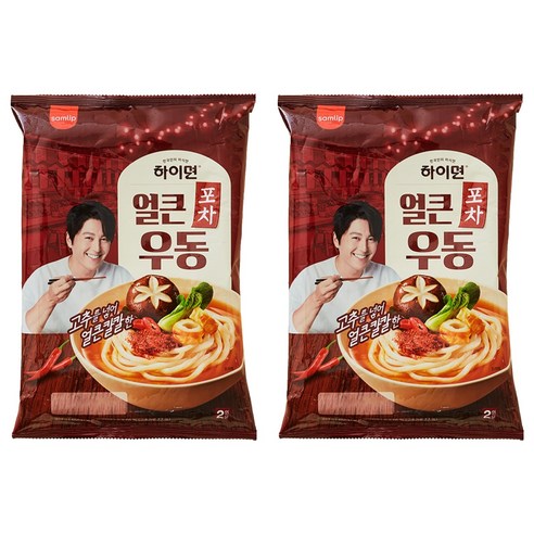하이면 삼립 얼큰한맛 신포차우동 하이면 2인분, 424g, 2개