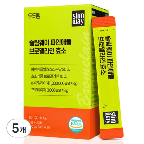 슬림웨이 두드림 파인애플 브로멜라인 효소, 5개, 30회분