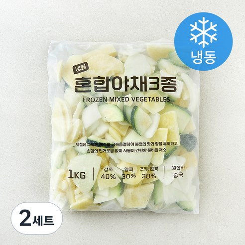 [로켓프레시] 혼합 야채 3종 세트 (냉동), 2세트, 1kg
