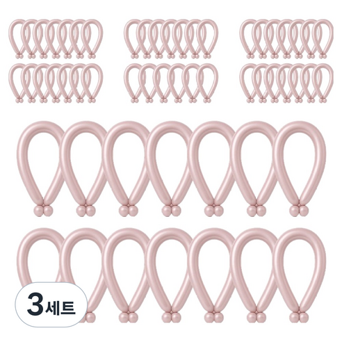 피앤비유니티 요술풍선 50p 세트, 메탈 핑크, 3세트
