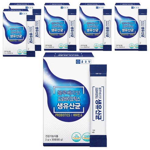 종근당 블루베리맛 프로바이오틱스 생유산균 30p, 60g, 6박스