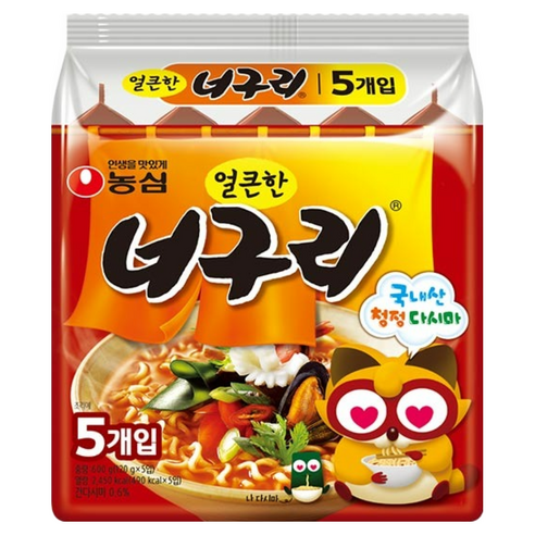 너구리 얼큰한맛 120g 5개, 개당 884원으로 따져본 구매 기준 1