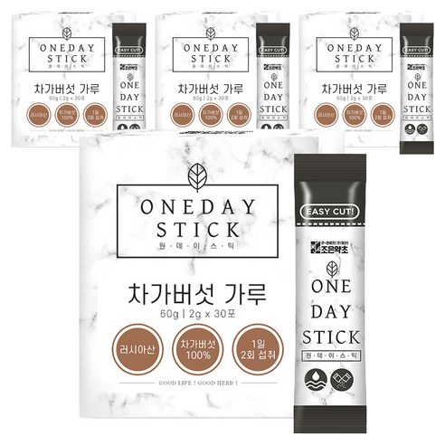 굿허브 원데이스틱 차가버섯 가루, 120개, 2g