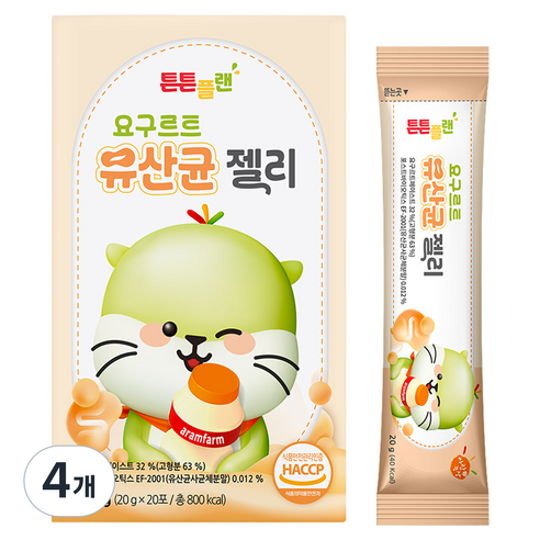 아람농장 튼튼플랜 요구르트 유산균 젤리 20p, 4개, 400g