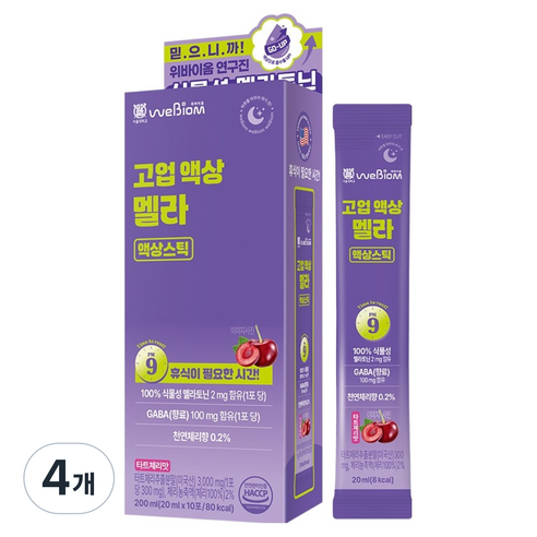 위바이옴 정품 고업 액상 멜라 10p, 4개, 200ml