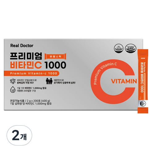 리얼닥터 프리미엄 비타민C 1000 분말스틱, 200회분, 2개