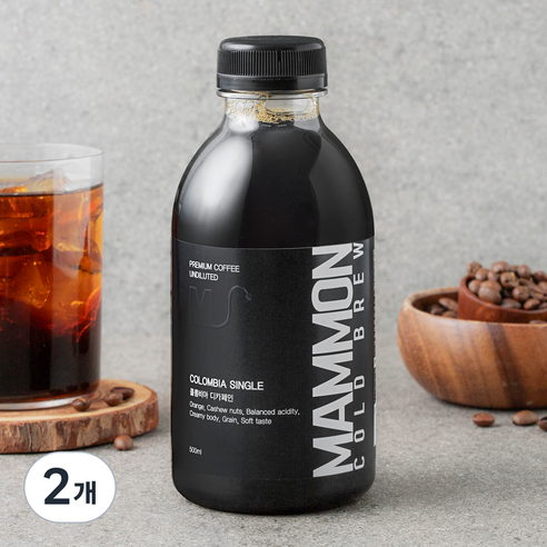 [로켓프레시] 훔볼트 콜롬비아산 마몬 디카페인 콜드브루 커피원액, 2개, 500ml