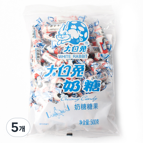 흰토끼사탕 따바이투 캔디, 500g, 5개