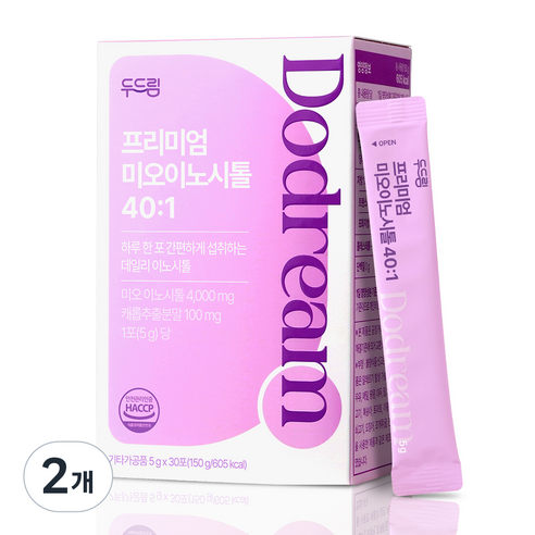 두드림 프리미엄 미오이노시톨 40:1, 2개, 30회분