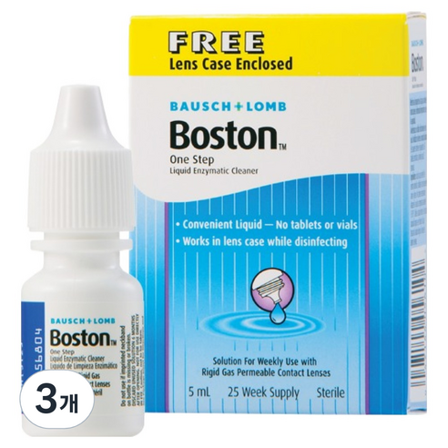 보스톤 바슈롬 원스텝 리퀴드 엔자임 클리너액, 5ml, 3개