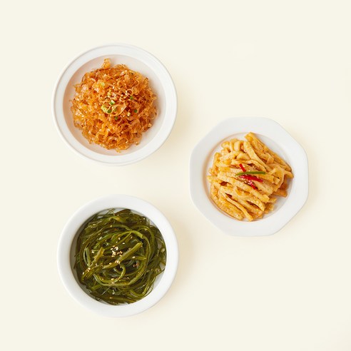 [로켓프레시] 예향 압구정 밑반찬 B 어묵조림 80g + 미역줄기볶음 80g + 오징어실채 40g 세트