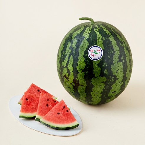 [로켓프레시] 프리미엄 우곡그린수박, 1개, 8kg 이상