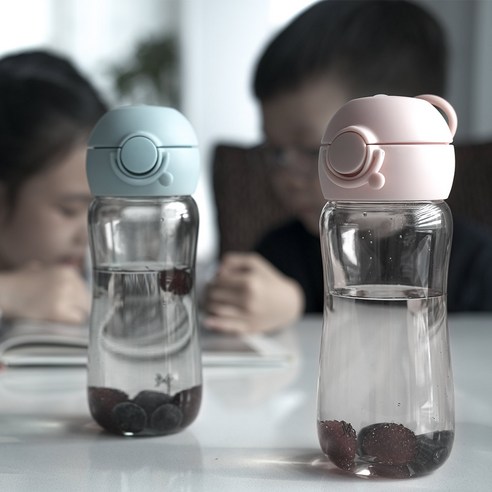 JVR 모노아이 트라이탄 원터치 스파우트 빨대 어린이 물병 400ml, 블루, 400ml, 1개