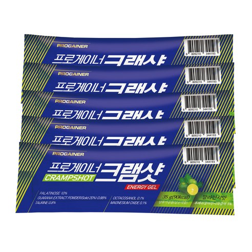 프로게이너 크램샷 깔라만시맛 파워젤 근육 긴장 쥐 완화 라이딩 러닝 마라톤 등산 에너지젤