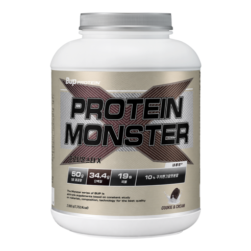 BUP 프로틴몬스터 X 쿠키앤크림맛 2kg, 헬스보충제 단백질보충제, 2kg, 1개