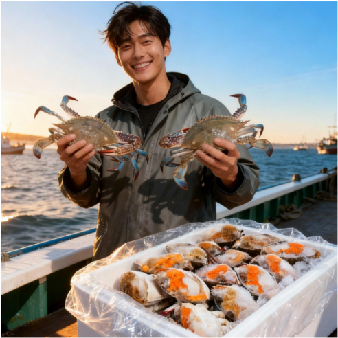 연평도 암게 국내산 알이 꽉찬 급냉 하프 절단 암꽃게, 1개, 하프절단 암꽃게 1kg (6-10조각)