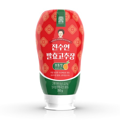 전수연 양파발효 설탕제로 고추장 350 튜브형 보통맛, 1개, 350g
