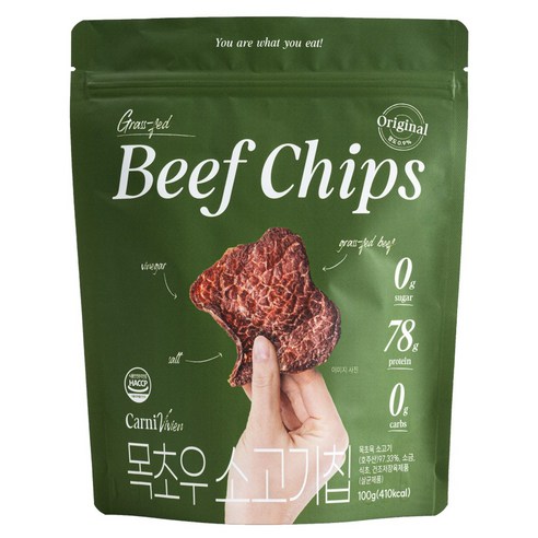 카니비비안 목초우 소고기칩, 100g, 4개
