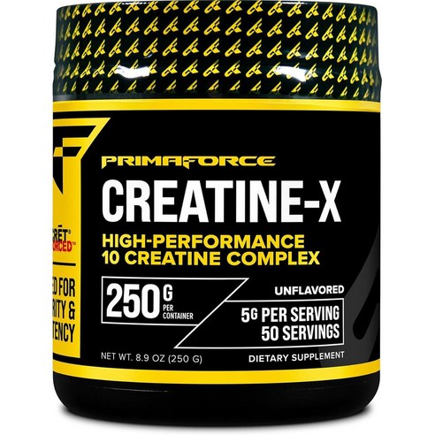 Primaforce 프리마포스 크레아틴-X-하이-퍼포먼스 10 크레아틴 콤플렉스-무맛, 250g, 2개