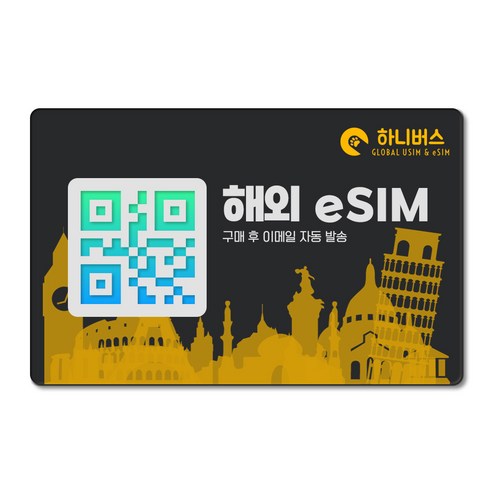 유럽 이심 eSIM 무제한데이터 5G LTE e심 즉시발급, 1개, 매일 1GB, 7일
