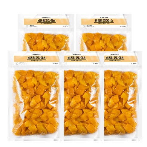 무첨가 100% 당도높은 냉동 망고, 5개, 1kg(망고다이스)