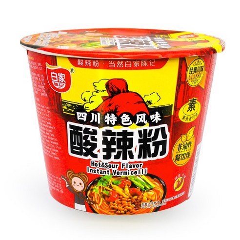 바이쟈 산라탕면 컵라면 산라 라면 중국 라면 식품