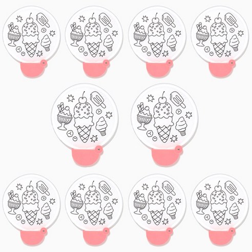 아이베이비아트 원터치 부채 만들기 (아이스크림) 10개, 1세트