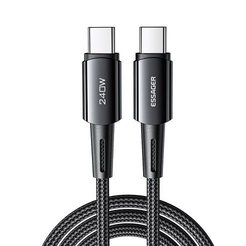 Essager PD 240W USB C-C타입 초고속 충전 케이블 1m 회색 1개, 1개, 회색, 1m