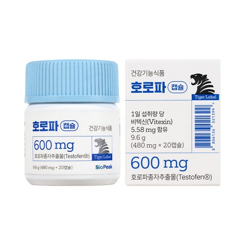바이오피크 호로파 캡슐 남성 활력 갱년기 영양제, 1박스, 20정