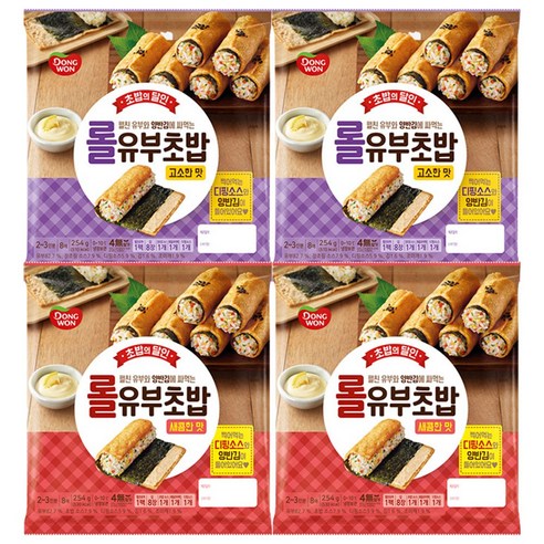 동원 초밥의달인 롤유부초밥 254g 고소한맛 x 2개 +새콤한맛 x 2개, 254g