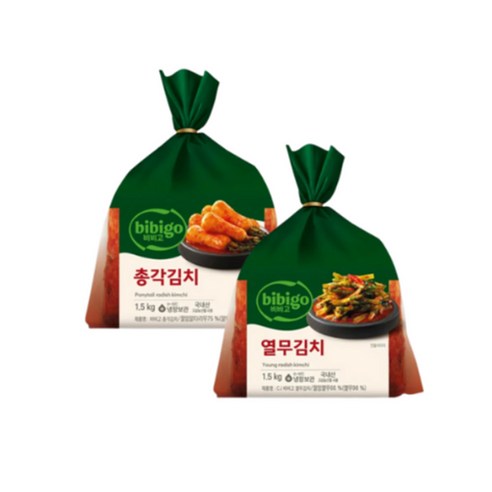 비비고 총각김치1.5kg ＋ 열무김치 1.5kg 혼합팩