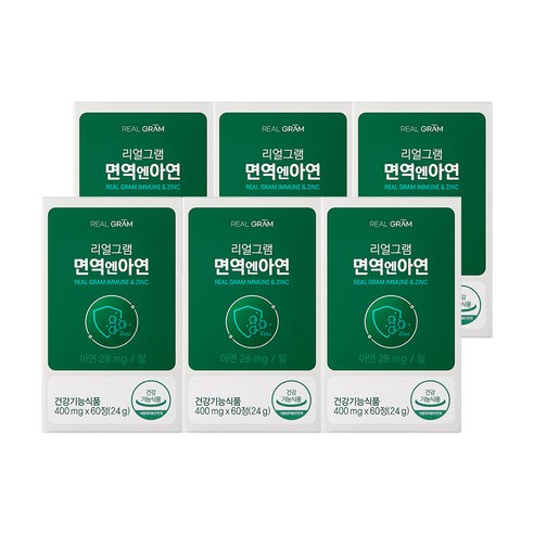리얼그램 면역엔아연, 60정, 6개