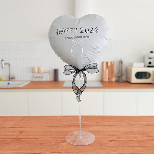 자유문구 하트 레터링 풍선 스탠드 세트, 1개, 코랄핑크