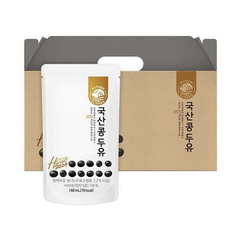 [건국우유] KU건국농장 국산콩두유 서리태두유 160ml