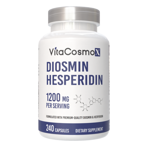 VitaCOS 코스moX Diosmin 헤스페리딘 1200mg 복합체, 180캡슐, 시트러스 바이오플라보노이드 풍부한 과일 추출물, 100% 채식주의자, GMO 프리 및 글루텐