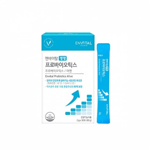 엔바이탈 생생 프로바이오틱스 30포 보장균수 80억 장건강 프리바이오틱스 유산균배양건조물 모유유래 김치유래 유산균 함유 건강기능식품