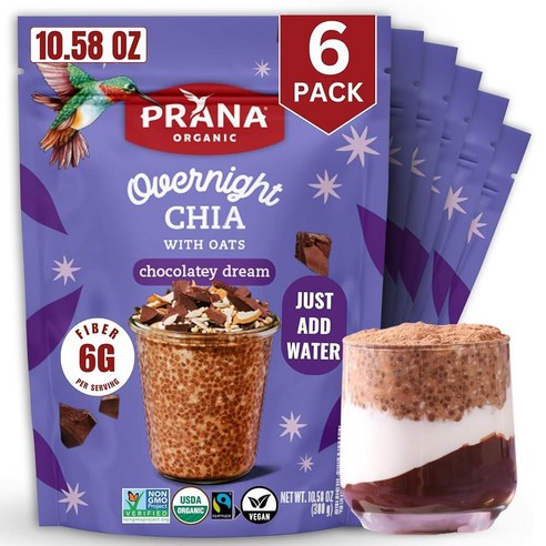 Prana 오버나이트 귀리 베리 요정 | 풍부한 섬유질 단백질 프리 바로 먹을 수 있는 아침 식사 793.8g28온스 백 2팩 191904