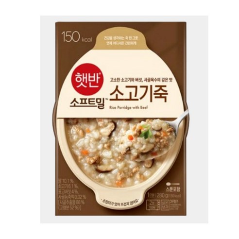 비비고 소고기죽 용기, 1개, 280g