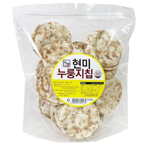 소담푸드 구수한 현미 누룽지칩 간식 스낵, 200g, 4세트