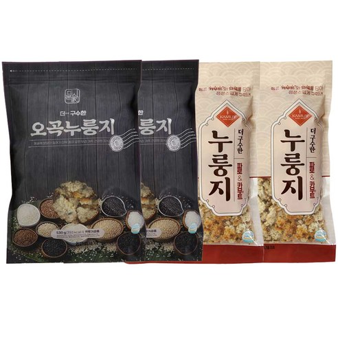 [TenTenPlus] 특허제조공법 더 구수한 미식본가 5가지 곡물 누룽지+파로&카무트 누룽지/둥글레 버물림 누룽지 제조비법, 2.12kg, 1세트