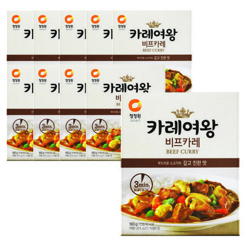 대상 PARTSCANNER 청정원 카레 여왕 비프카레 160g 1인분, 160g, 4개