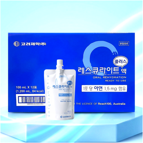 고려제약 레스큐라이트 플러스액 12포 마시는 수액