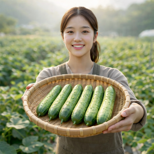 요슐라 백다다기 오이 특품 국내산 신선 채소 아삭한 식감 가정용 대용량, 1세트, 1kg